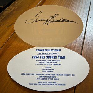 Terry Bradshaw autographed invitation to the 1994 FOX Network / NFL Party in LA